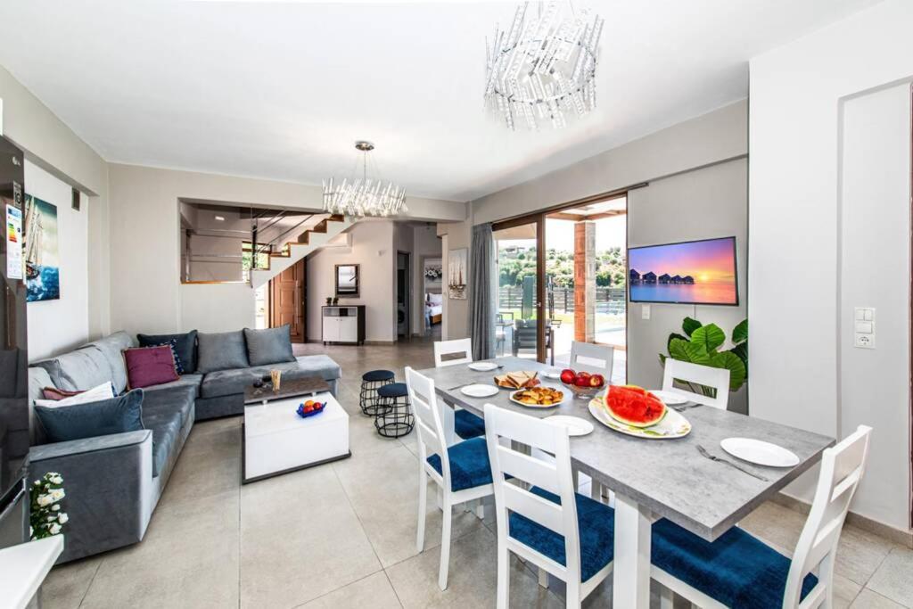 העיירה רתימנו Villa Anthi, A Modern Villa With Salted Water Pool,Hot Tub & Bbq! מראה חיצוני תמונה